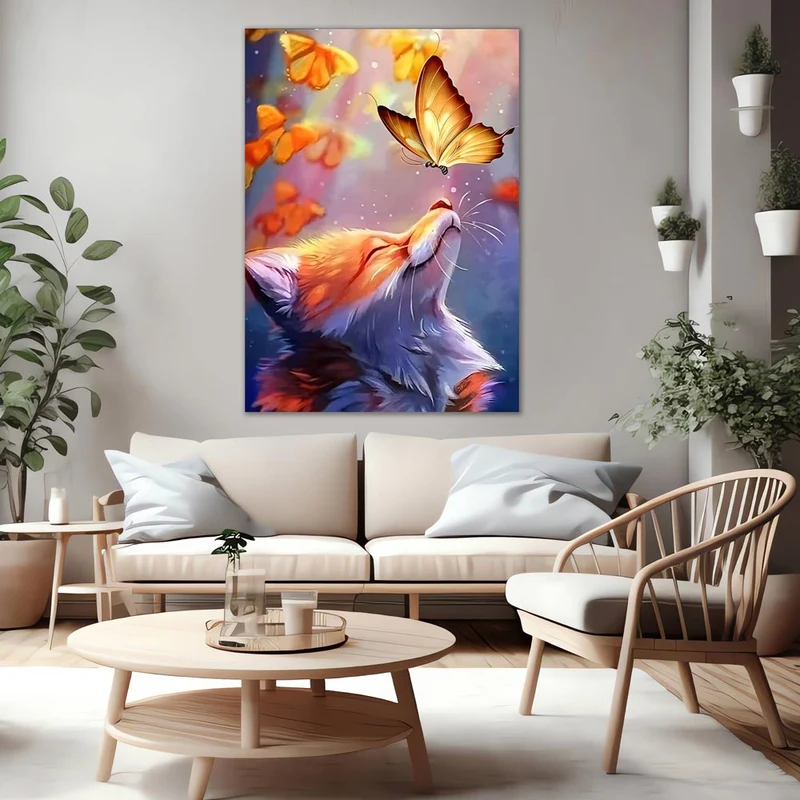 5D Diamond Painting – Fuchs mit Schmetterling