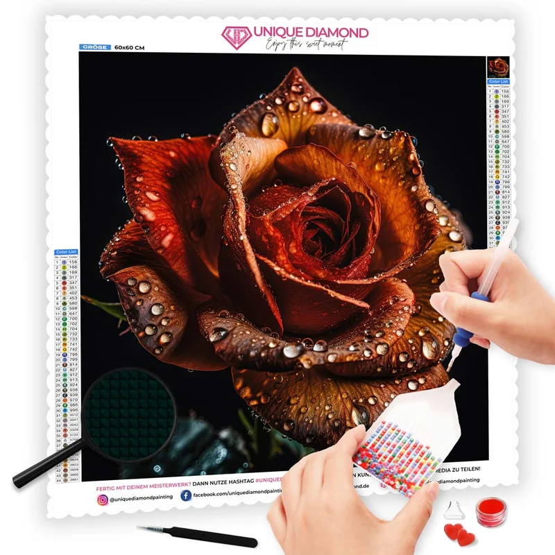 5D Diamond Painting – Orangene Rose