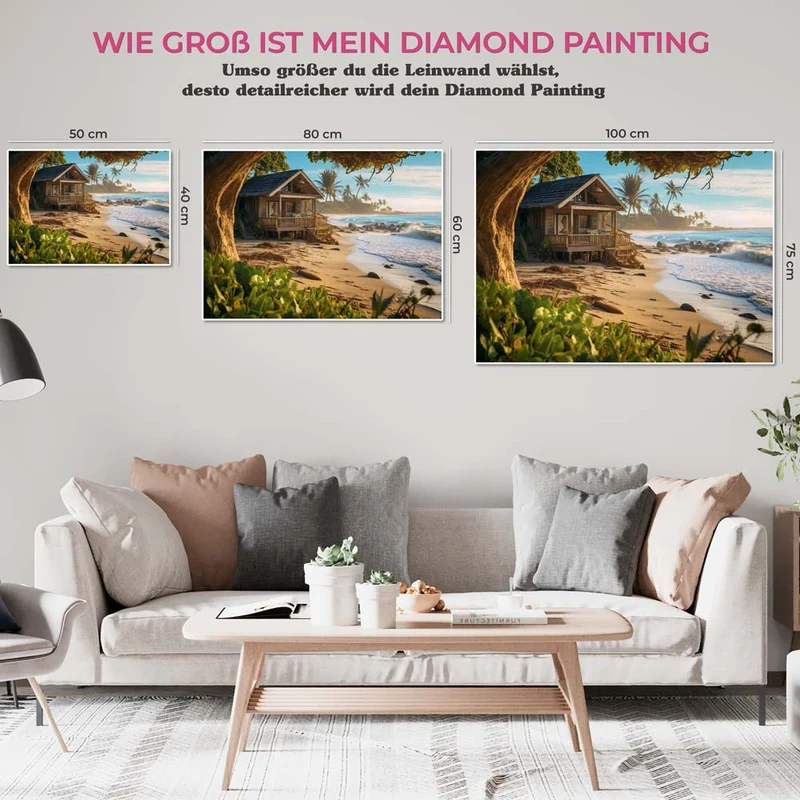 5D Diamond Painting – Hütte Am Strand