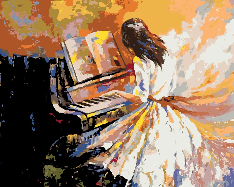 Diamond painting - MÄDCHEN SPIELT KLAVIER