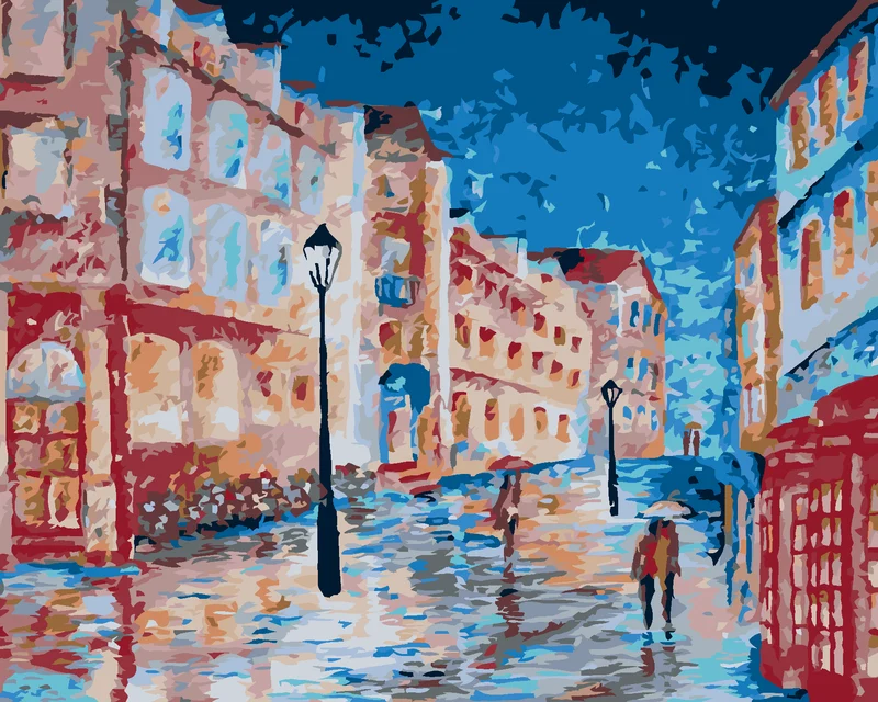 Diamond painting - REGENTAG IN EINER LONDONER GASSE