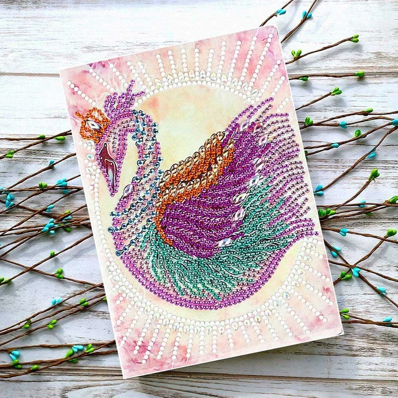 Diamond Painting Notizbuch Schwan