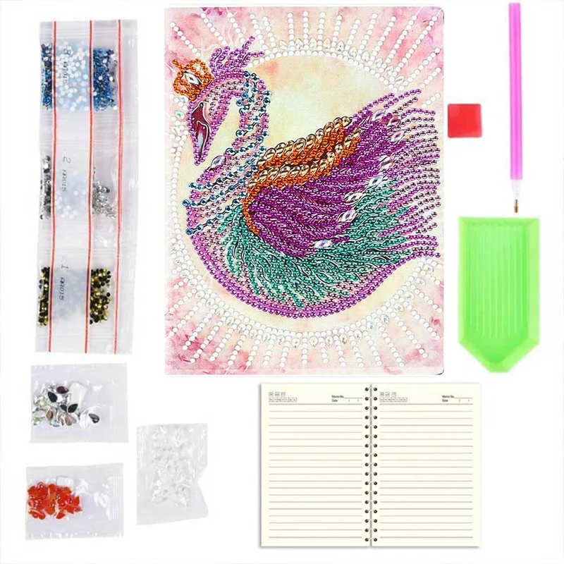 Diamond Painting Notizbuch Schwan