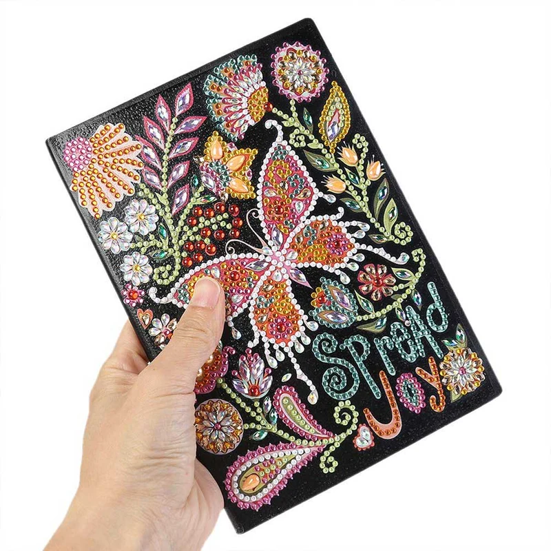 5D Diamond Painting Notizbuch – Spread Joy mit Schmetterling