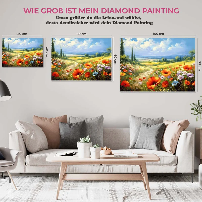 5D Diamond Painting – Blumen Landschaft