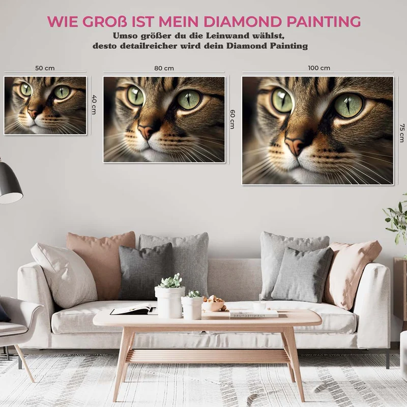 5D Diamond Painting – Graue Katze