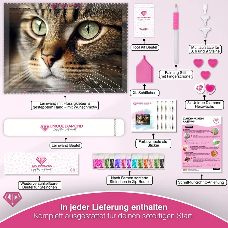 5D Diamond Painting – Graue Katze
