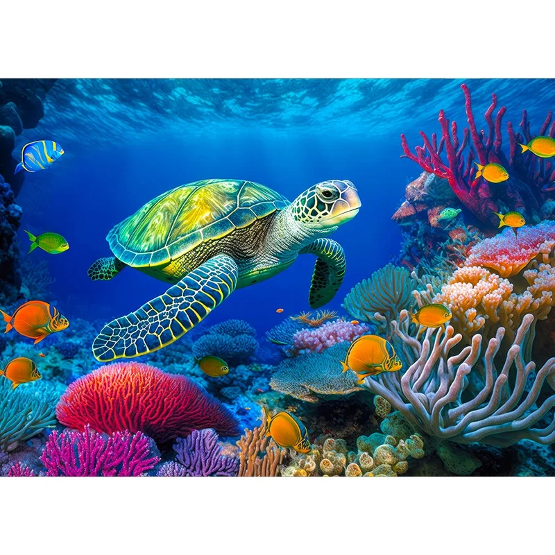 5D Diamond Painting – Schwimmende Schildkröte