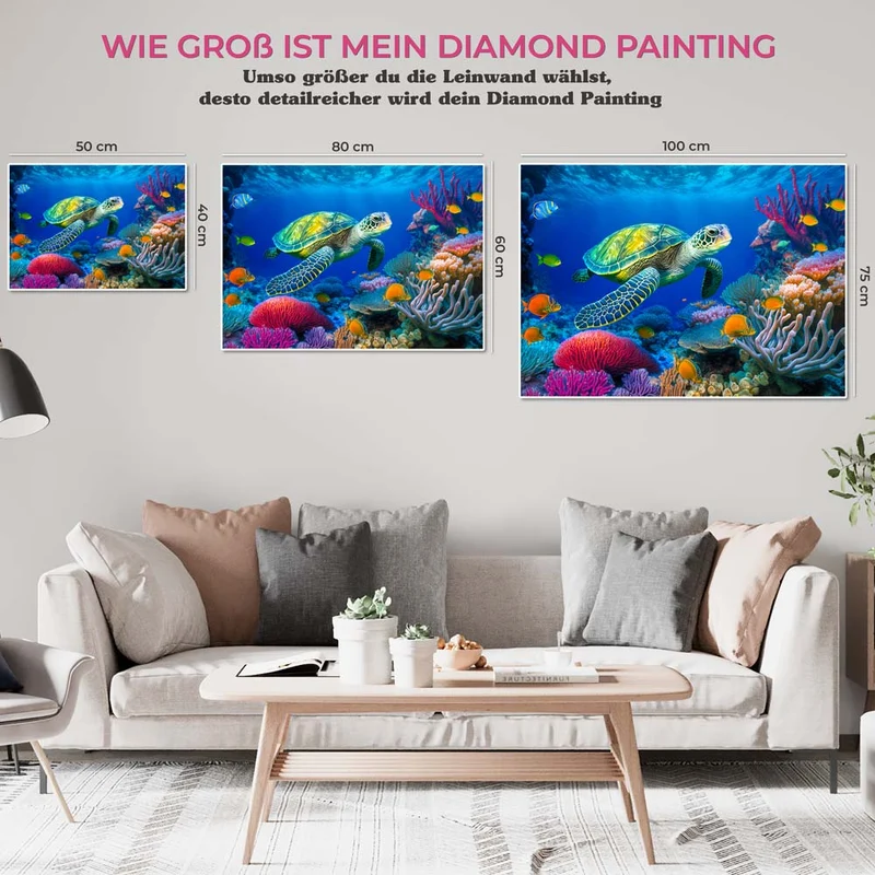 5D Diamond Painting – Schwimmende Schildkröte