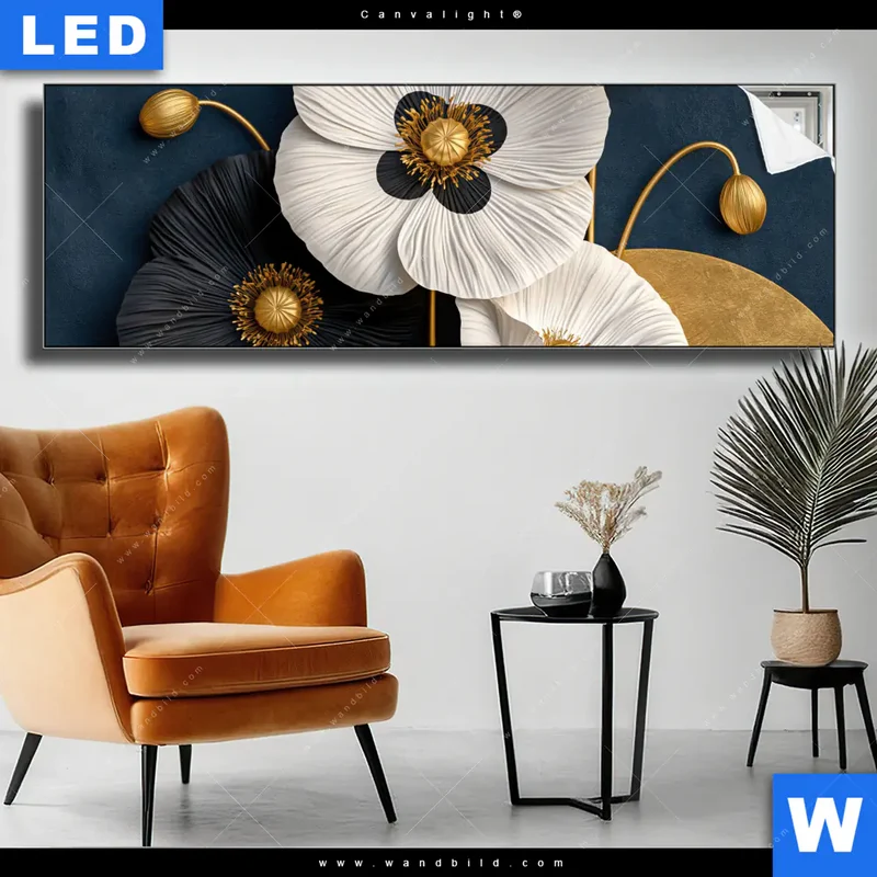 Canvalight® Leuchtbild | Golden Poppies | Panorama