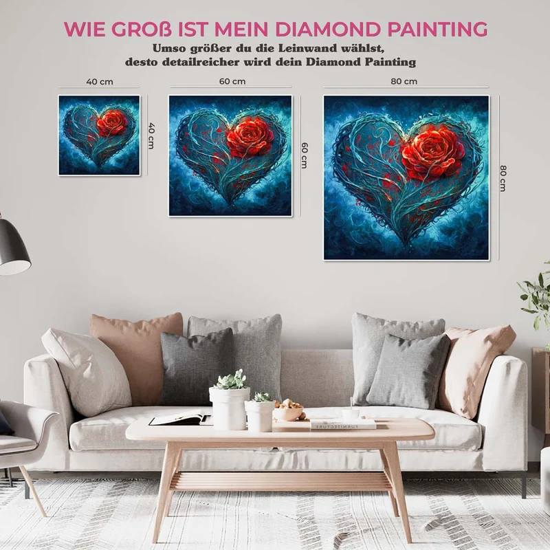 5D Diamond Painting – Herz Mit Rose