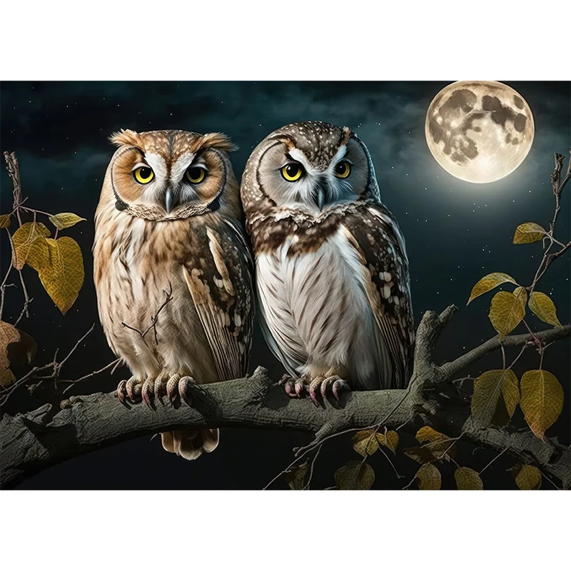 5D Diamond Painting – Eulen In Mondschein