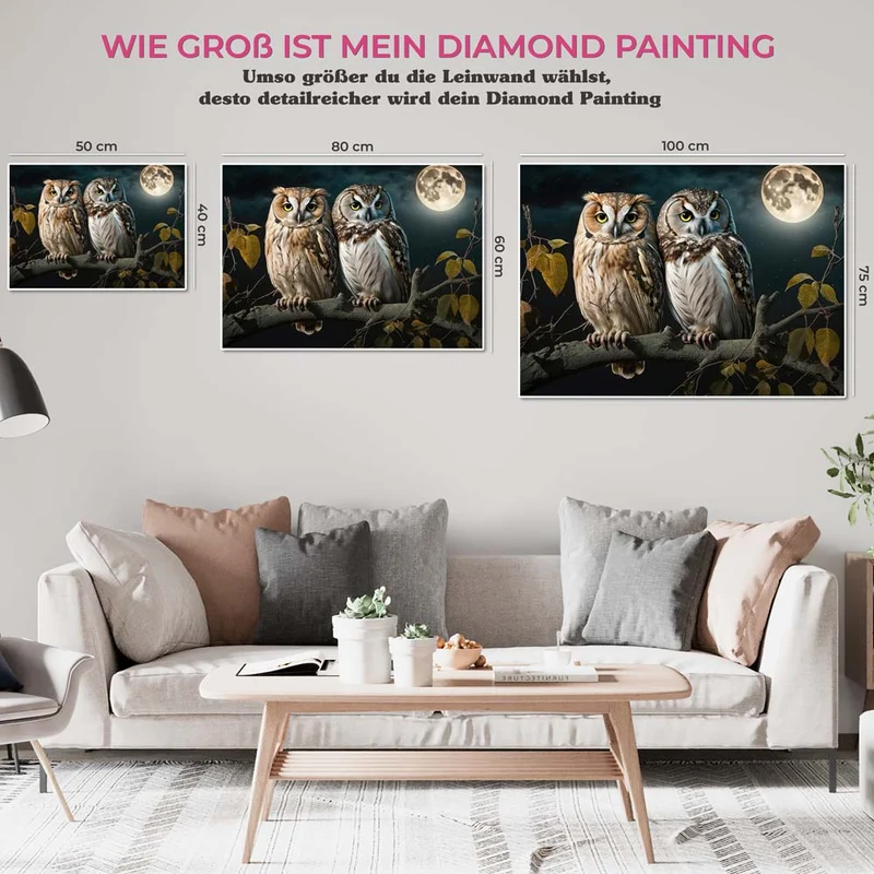 5D Diamond Painting – Eulen In Mondschein