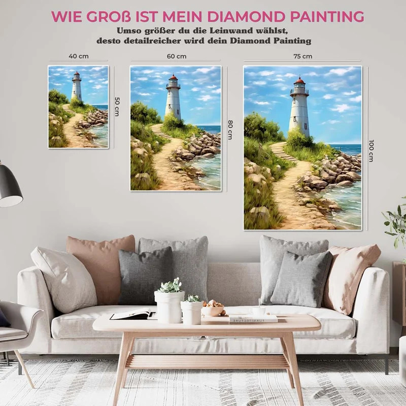 5D Diamond Painting – Weg zum Leuchtturm