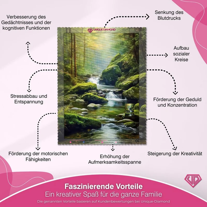 5D Diamond Painting – Fluss in den Bergen