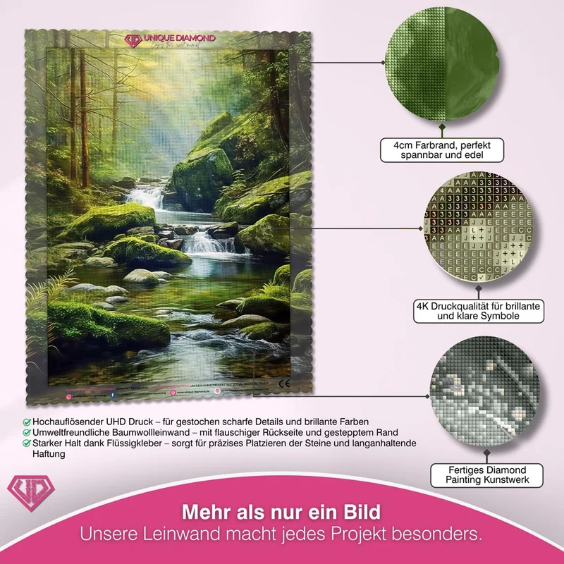 5D Diamond Painting – Fluss in den Bergen