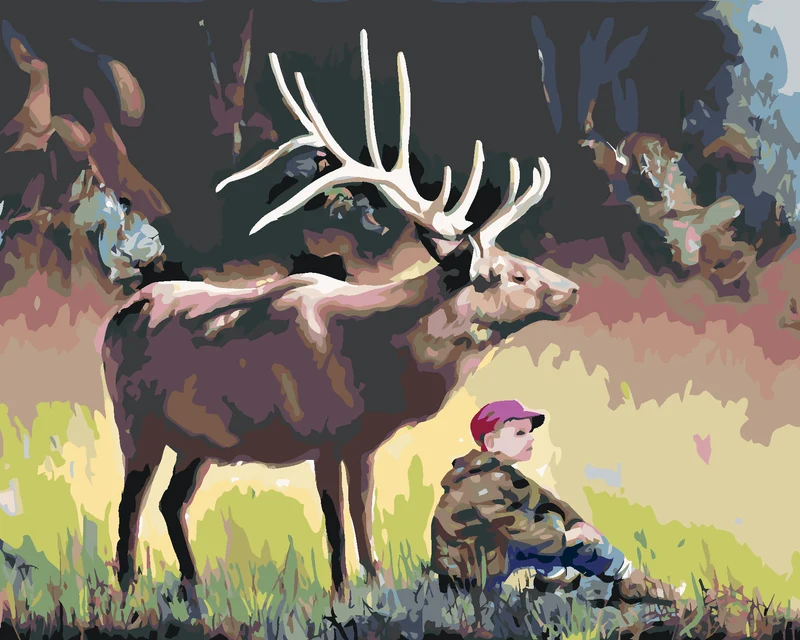 Diamond painting - JUNGE UND ELCH (D. RUSTY RUST)