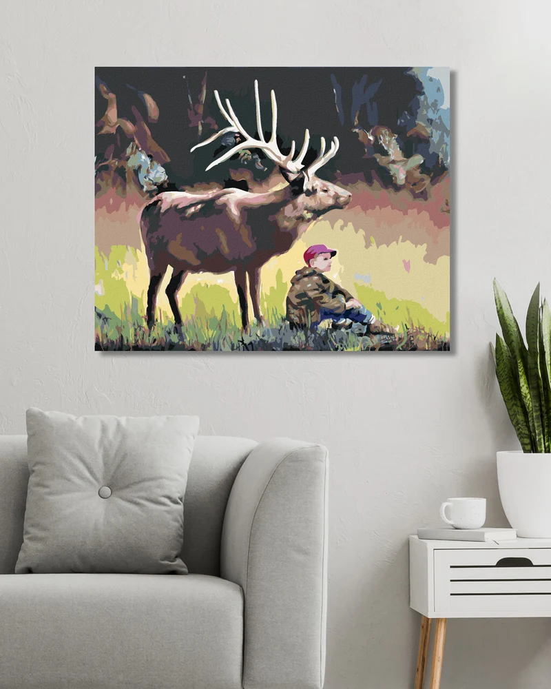 Diamond painting - JUNGE UND ELCH (D. RUSTY RUST)
