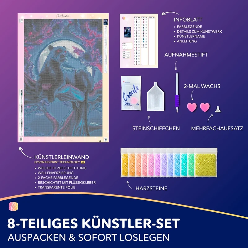 Diamond Painting - Black Panther Kirschblütentraum