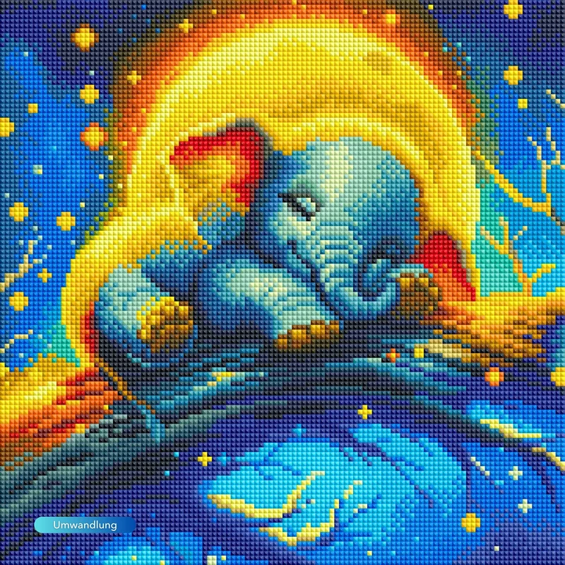 Diamond Painting - Mondschein Elefant