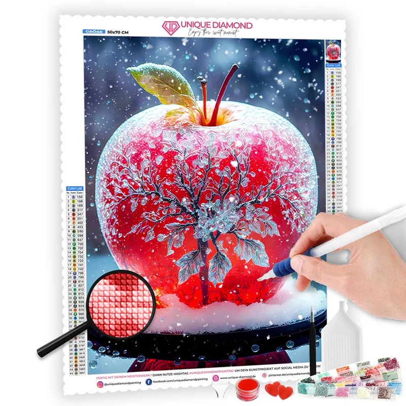 5D Diamond Painting – Red Crystal Apple
