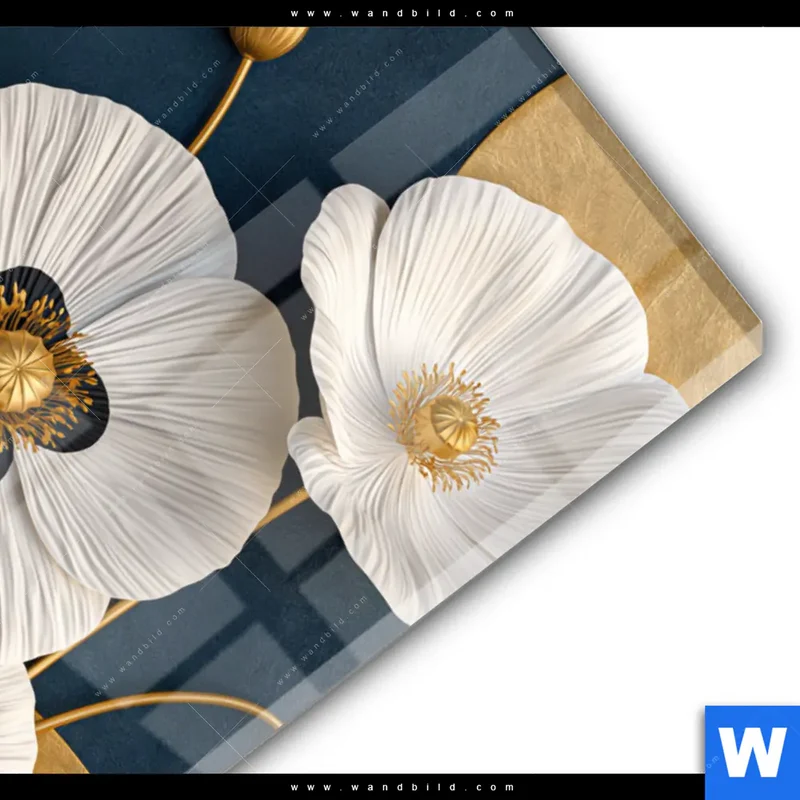 Acrylglasbild | Golden Poppies | Hochformat