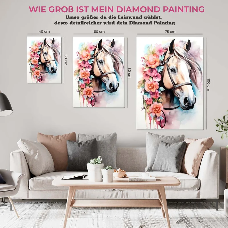 5D Diamond Painting – Horse With Flowers