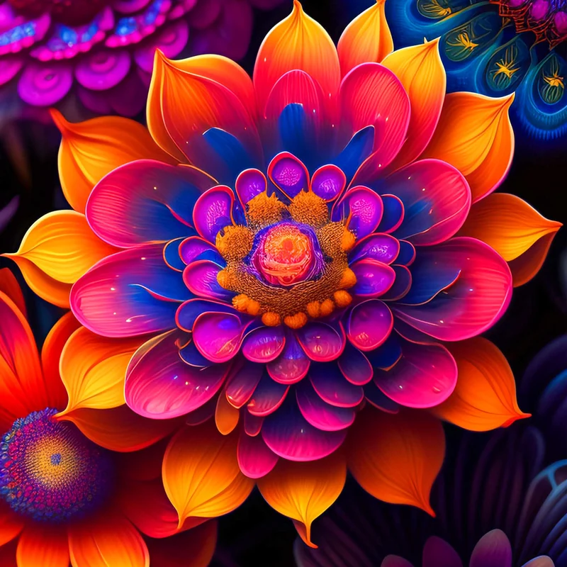 5D Diamond Painting – Farbige Blume