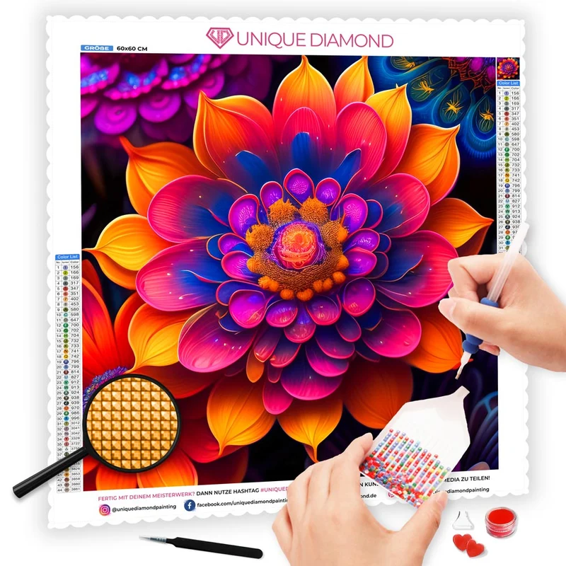 5D Diamond Painting – Farbige Blume