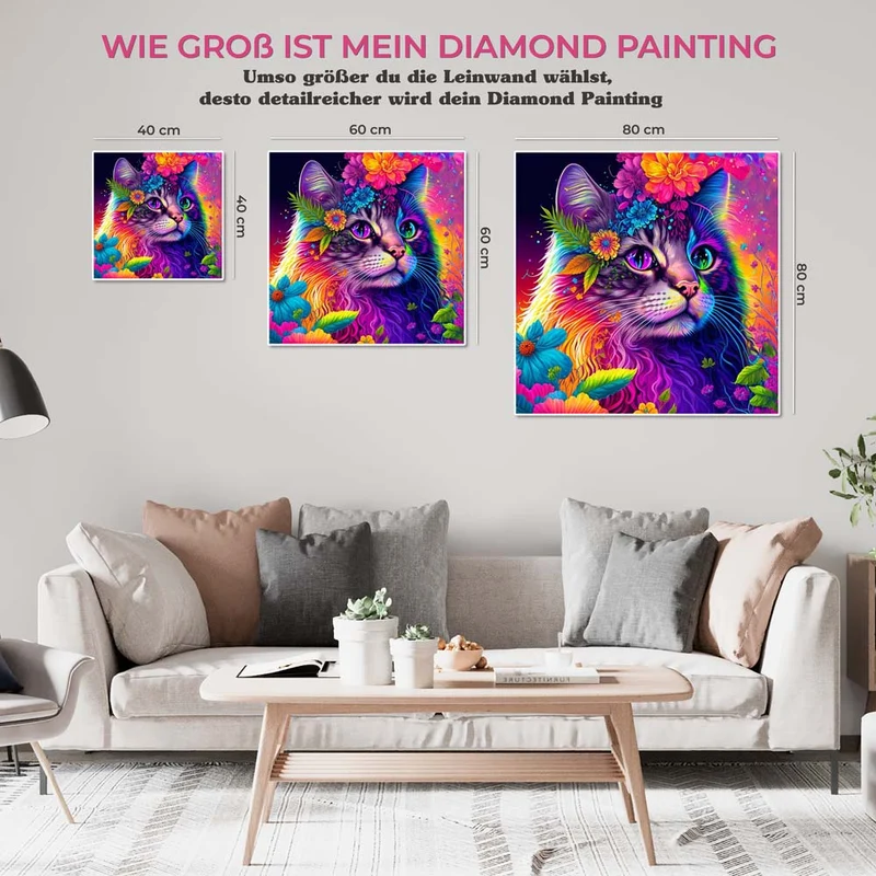 5D Diamond Painting – Katze Mit Blumen