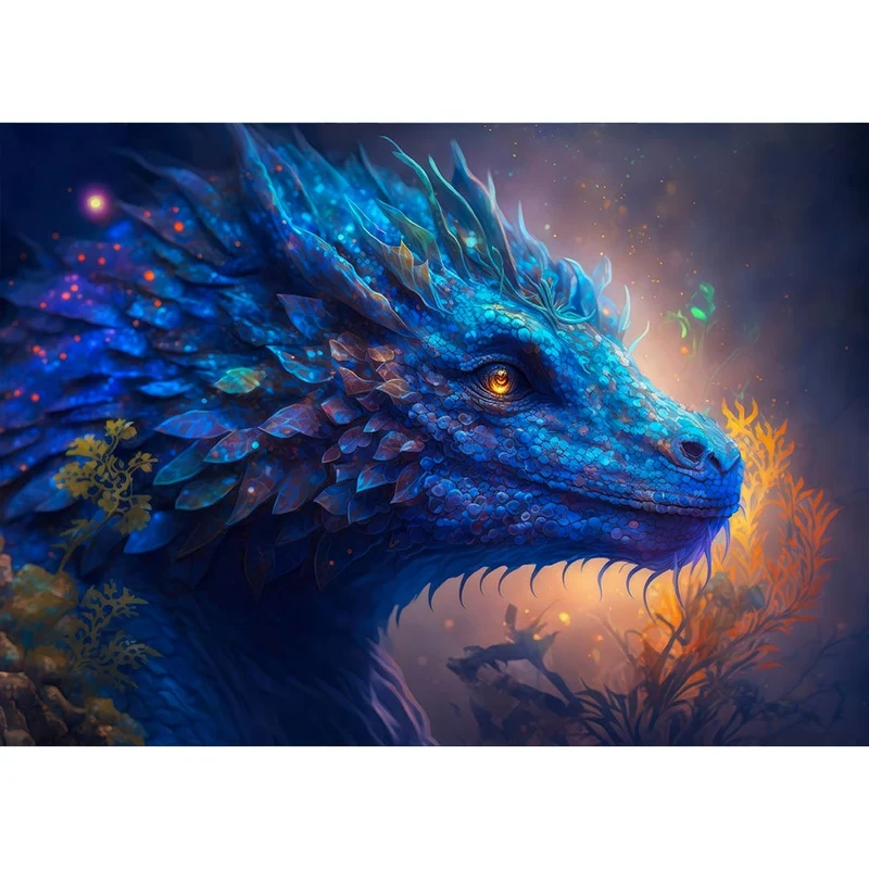 5D Diamond Painting – Blauer Drache