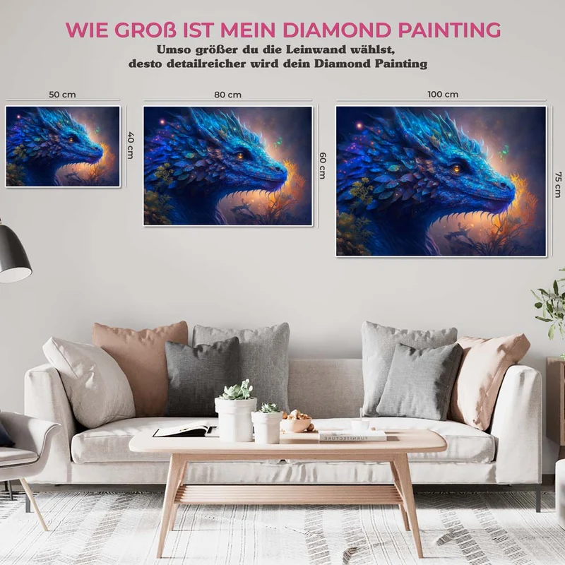 5D Diamond Painting – Blauer Drache