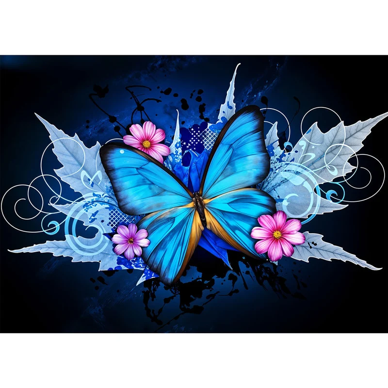 5D Diamond Painting – Blauer Schmetterling