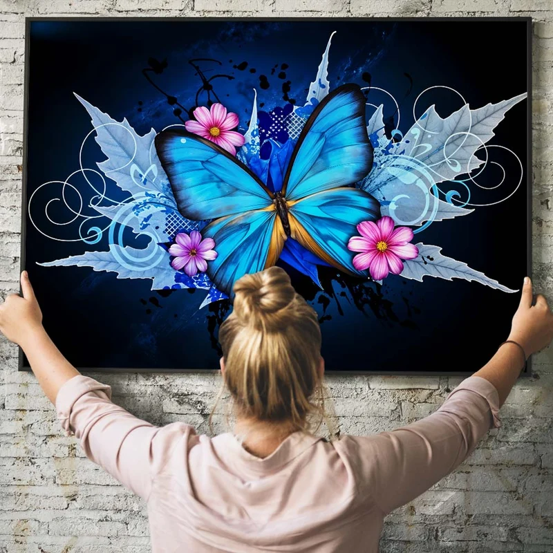 5D Diamond Painting – Blauer Schmetterling