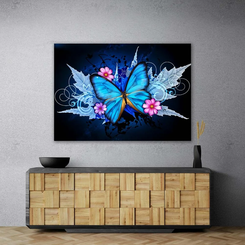 5D Diamond Painting – Blauer Schmetterling