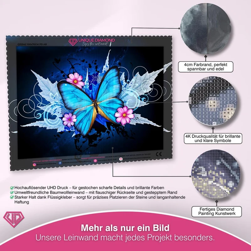 5D Diamond Painting – Blauer Schmetterling