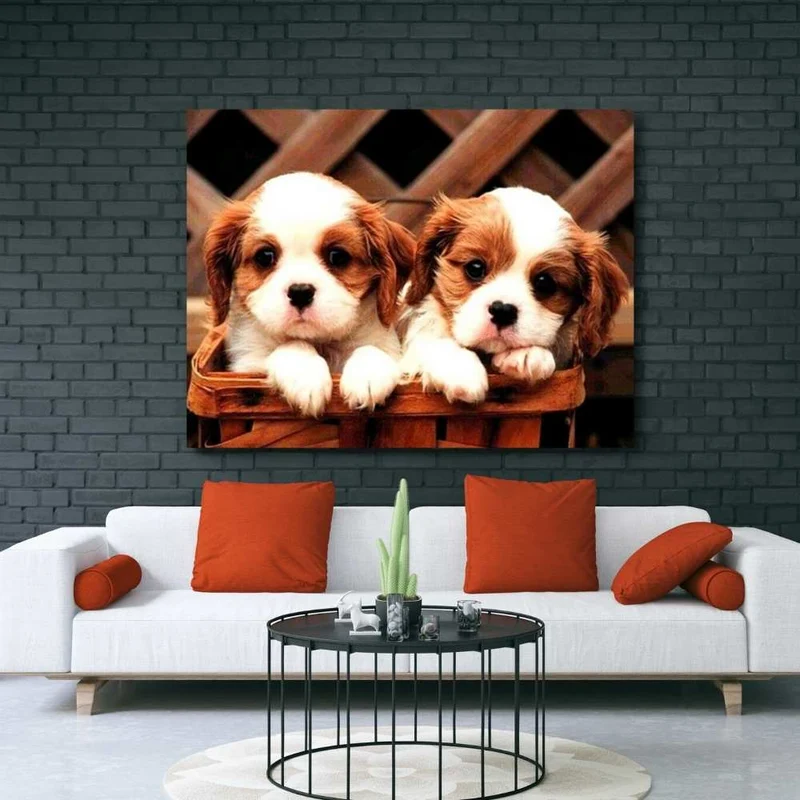 5D Diamond Painting – Zwei süße Hundewelpen