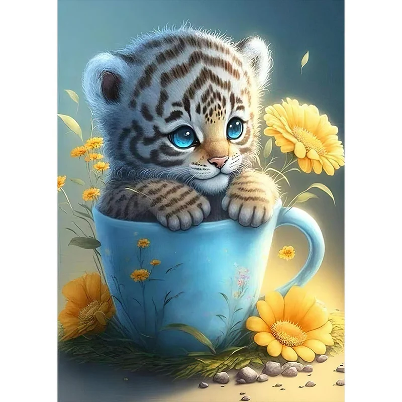 5D Diamond Painting – Cup Baby Tiger