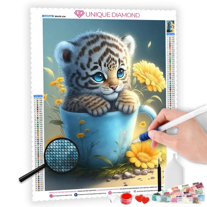 5D Diamond Painting – Cup Baby Tiger