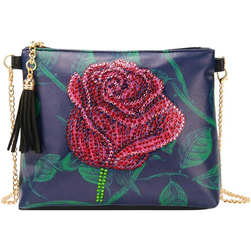 Diamond Painting Tasche Rote Rose