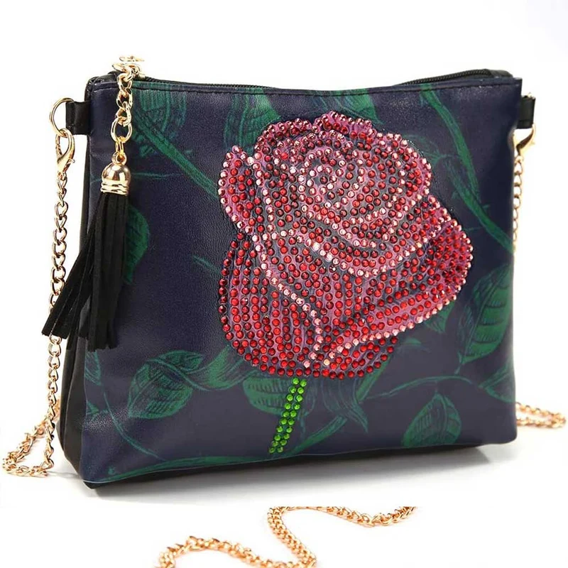 Diamond Painting Tasche Rote Rose