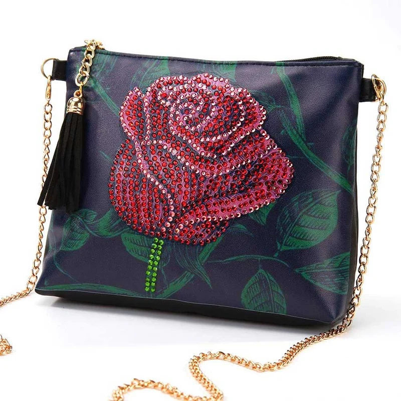 Diamond Painting Tasche Rote Rose