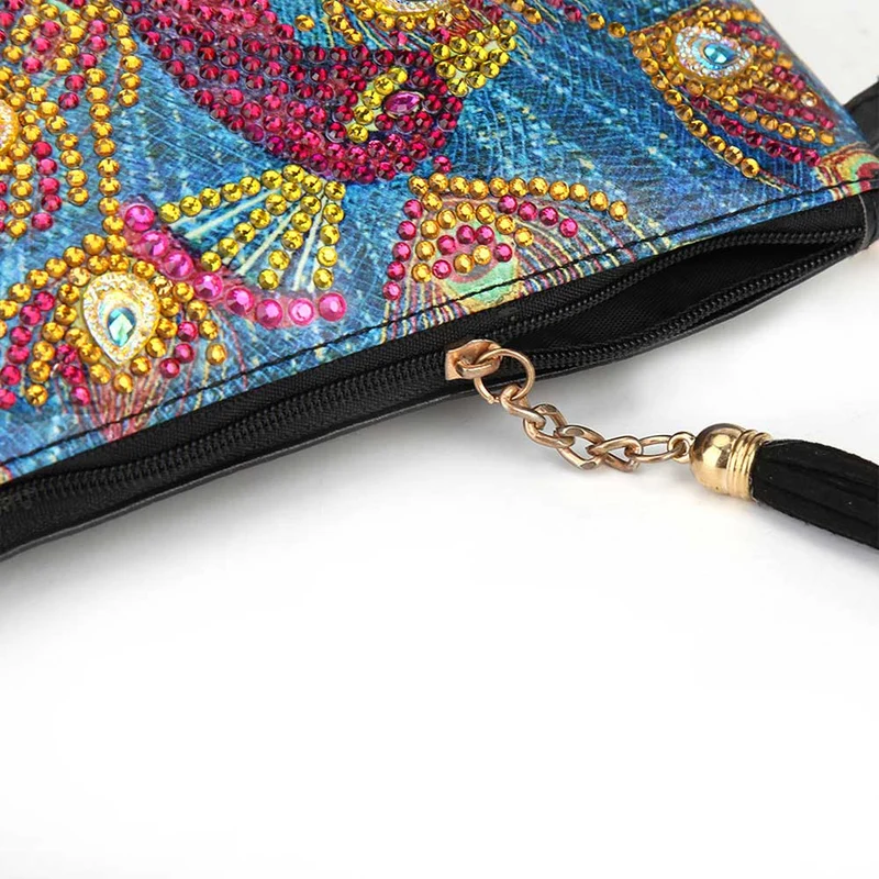 Diamond Painting Tasche Roter Pfau