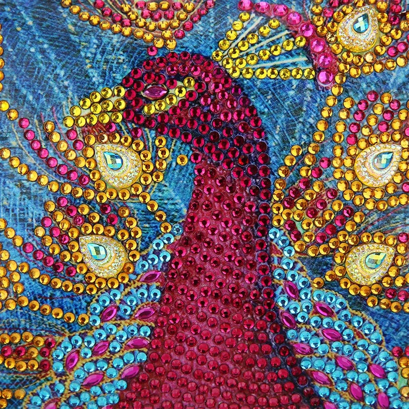 Diamond Painting Tasche Roter Pfau