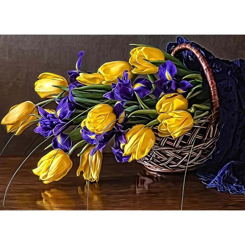 5D Diamond Painting – Tulpen im Korb