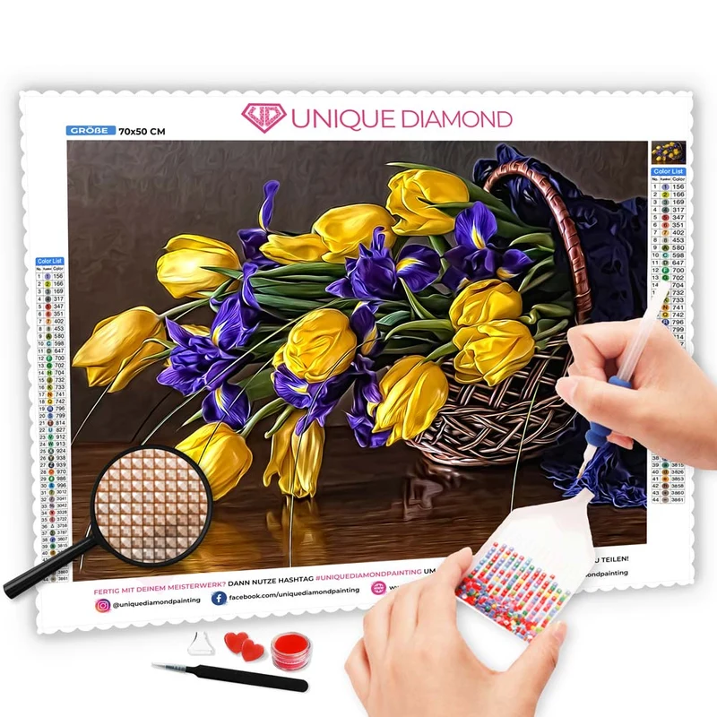 5D Diamond Painting – Tulpen im Korb
