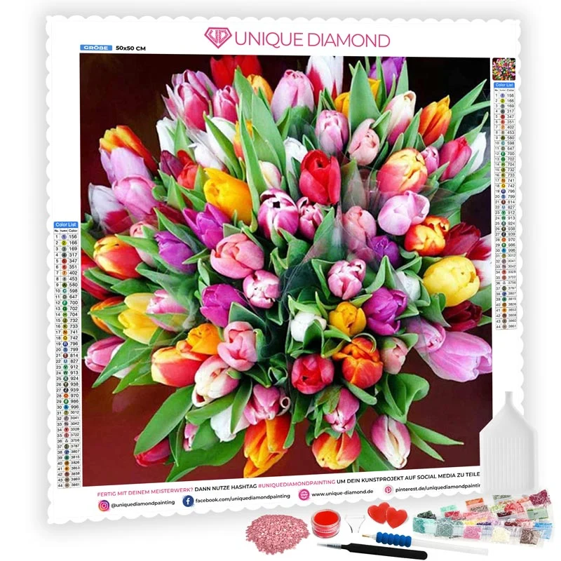 5D Diamond Painting – Tulpen Blumenstrauß