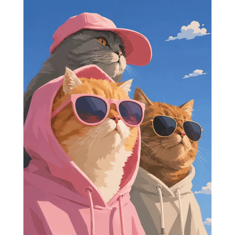 Die coole Katzen-Crew