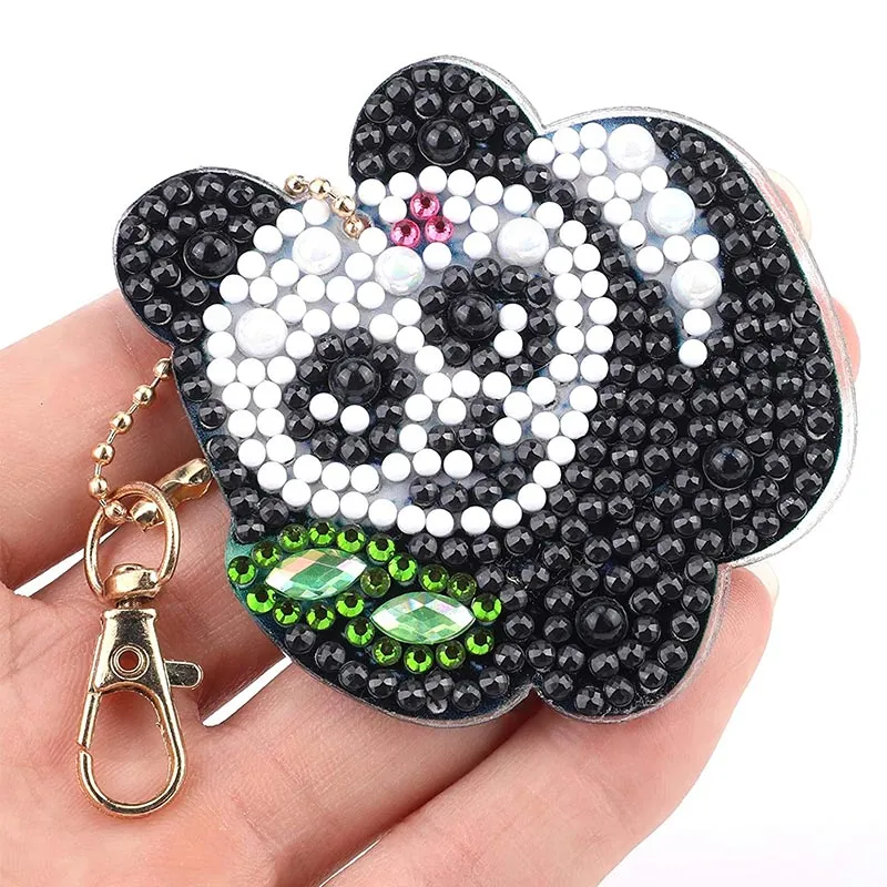 5D Diamond Painting Schlüsselanhänger Panda