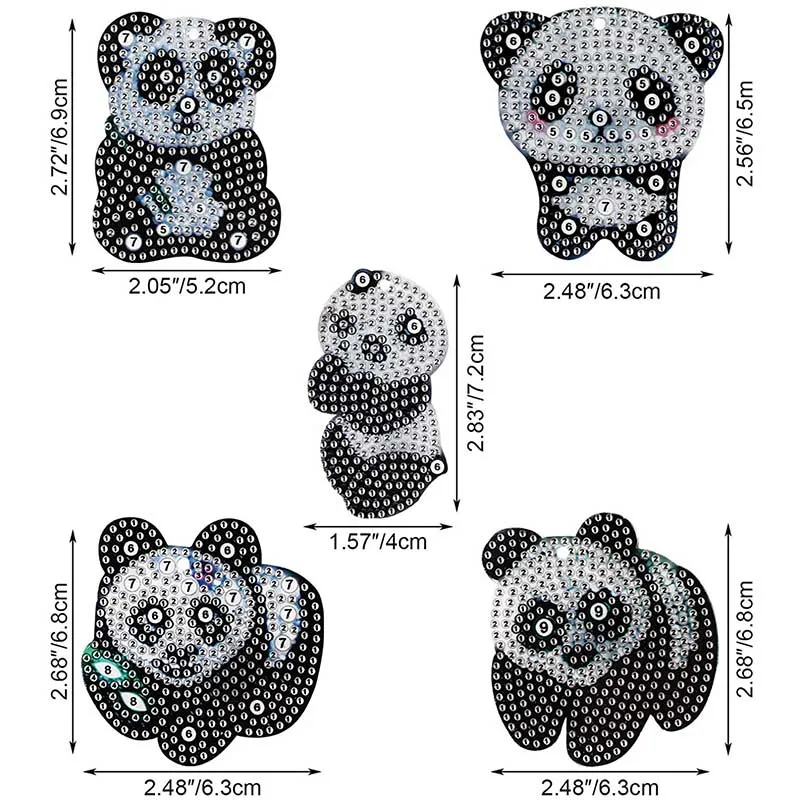 5D Diamond Painting Schlüsselanhänger Panda